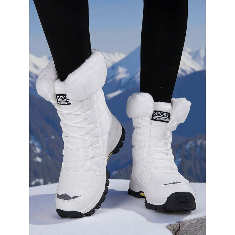 Kerry | Women's Fur-Trimmed Lace-Up Snow Boots