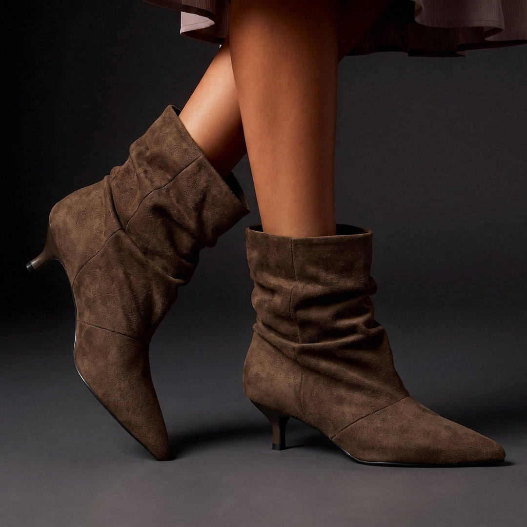 Lacey | Women's Slouch Kitten Heel Boots