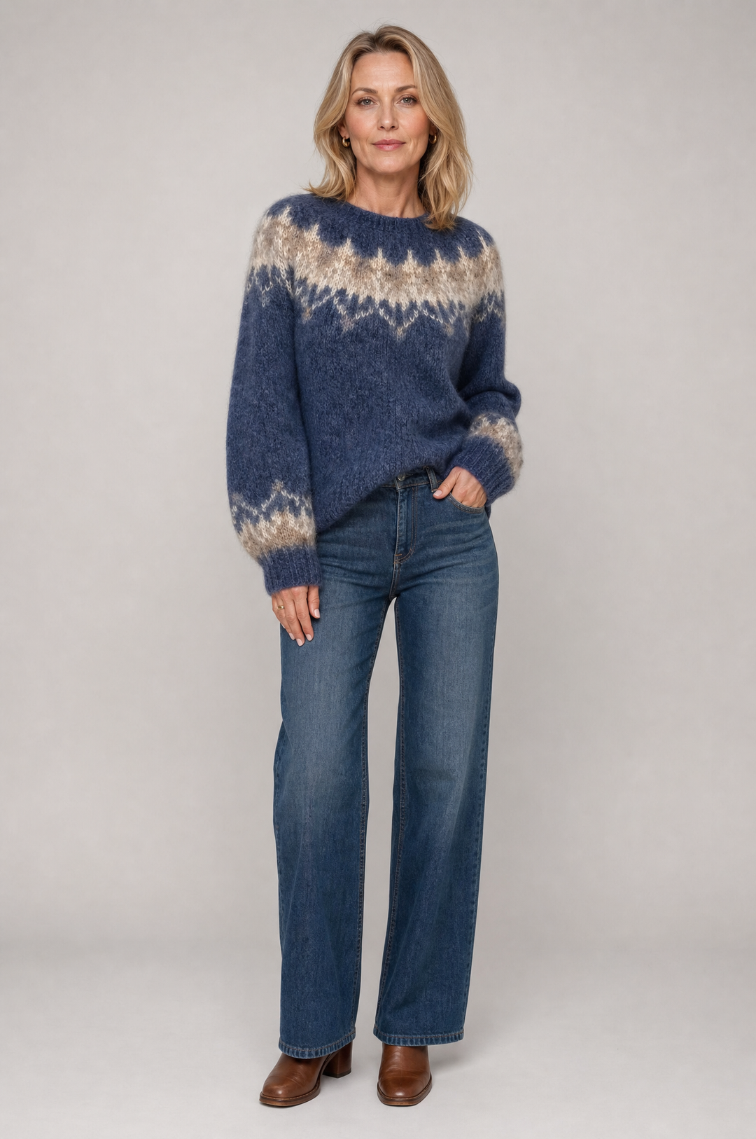 Jocelyn | Women's Nordic Pattern Knit Sweater