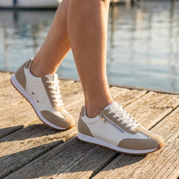 Joan | Women's Two-Tone Zip-Up Sneakers