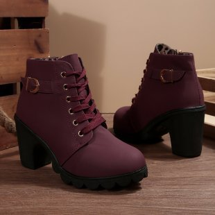Philippa | Women's Lace-Up Chunky Ankle Boots
