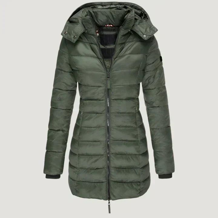 Brooke | Women's Quilted Longline Hooded Coat