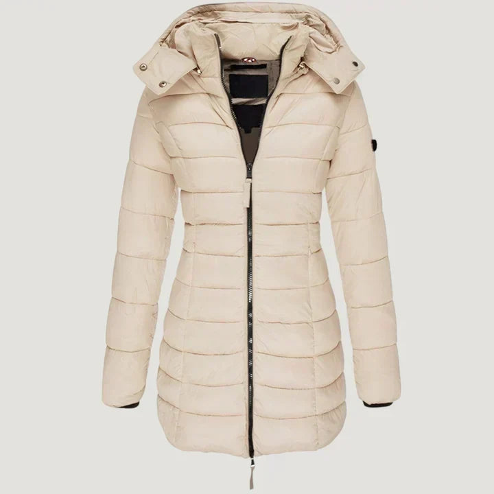 Brooke | Women's Quilted Longline Hooded Coat