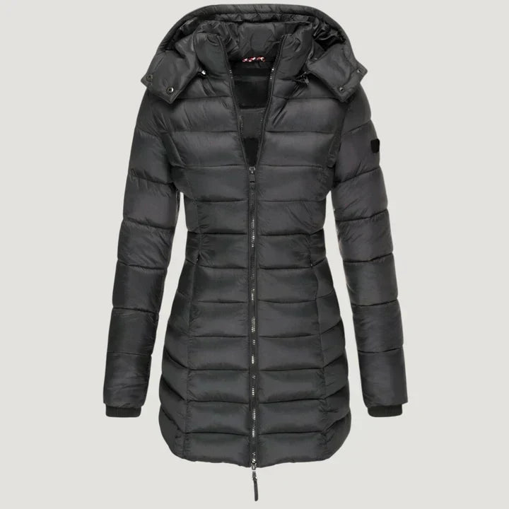 Brooke | Women's Quilted Longline Hooded Coat