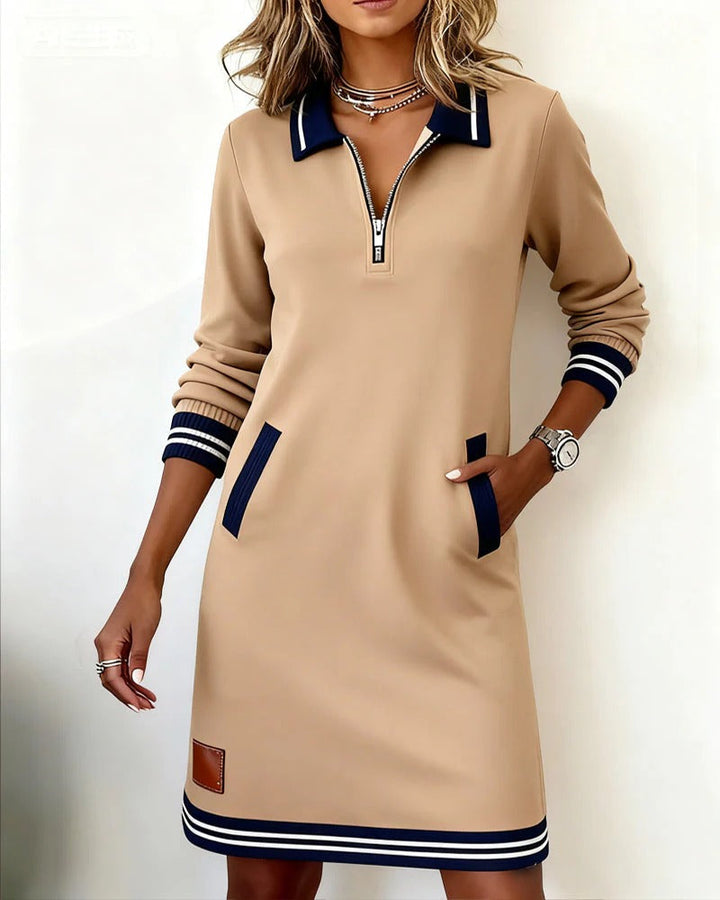 Maria | Women's Zip Collar Sweater Dress