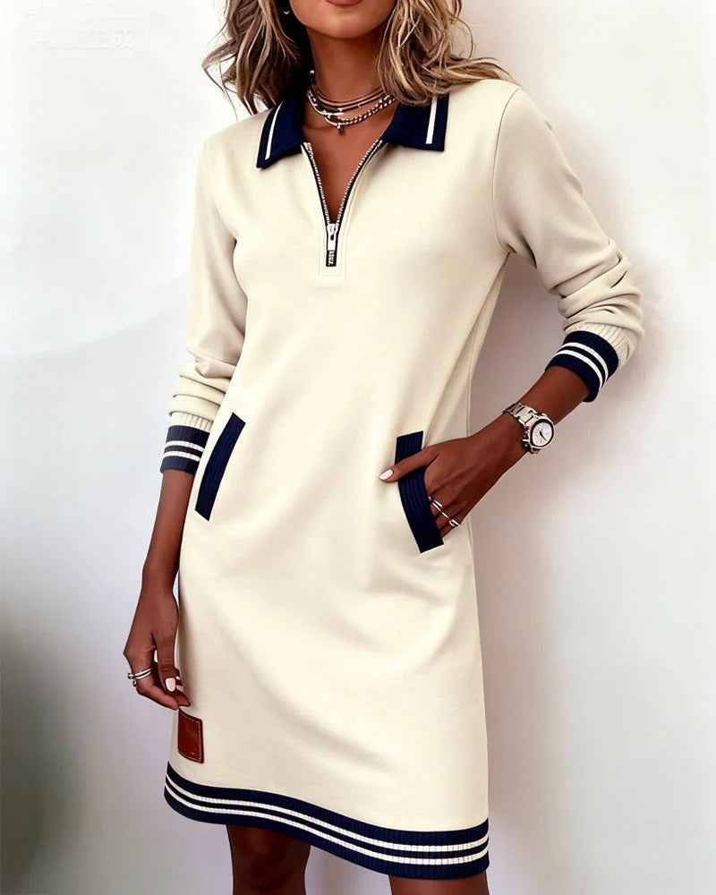 Maria | Women's Zip Collar Sweater Dress