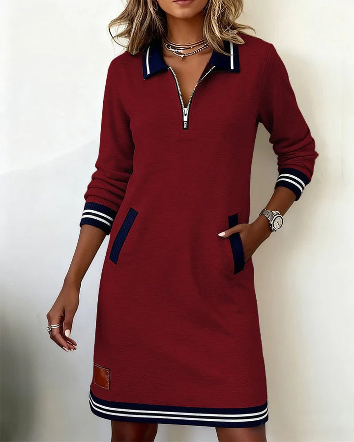 Maria | Women's Zip Collar Sweater Dress