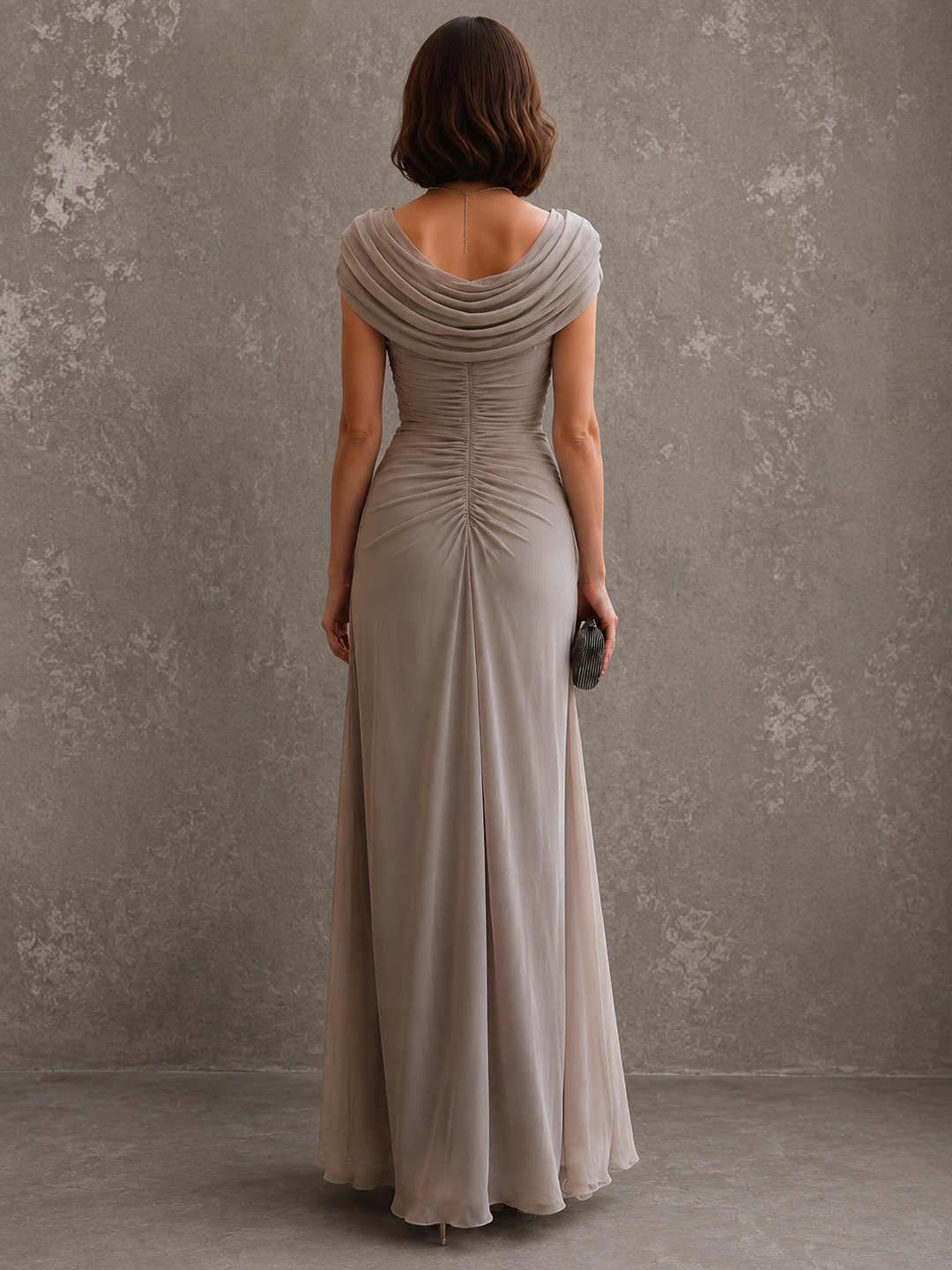 Shannon | Women's Cowl Neck Ruched Maxi Dress