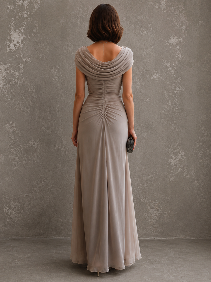 Shannon | Women's Cowl Neck Ruched Maxi Dress