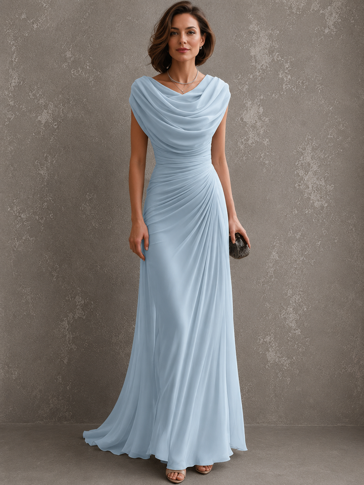 Shannon | Women's Cowl Neck Ruched Maxi Dress