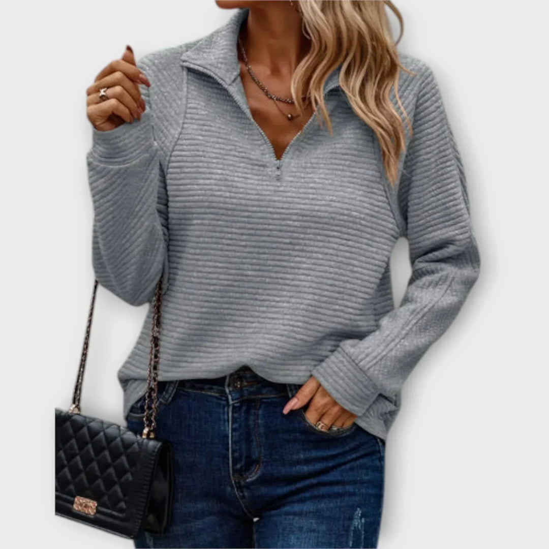 Nina | Women's Ribbed Half-Zip Pullover