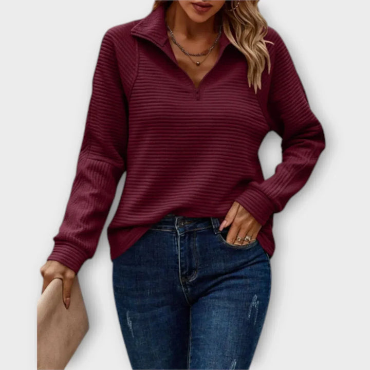 Nina | Women's Ribbed Half-Zip Pullover