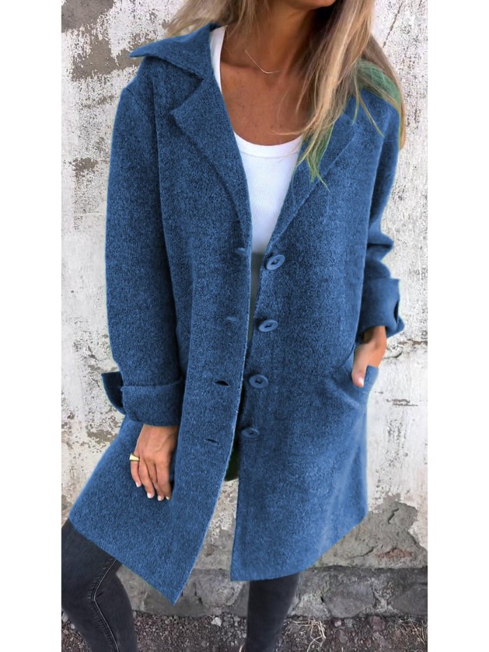 Amanda | Women's Longline Lapel Button-Front Coat