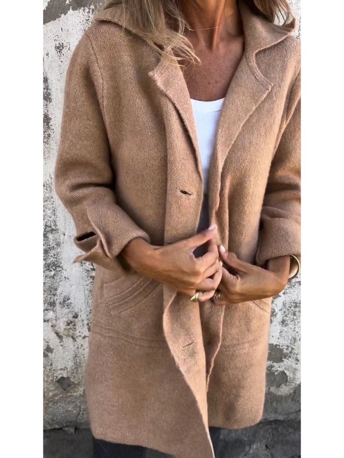 Amanda | Women's Longline Lapel Button-Front Coat