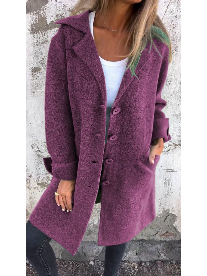 Amanda | Women's Longline Lapel Button-Front Coat