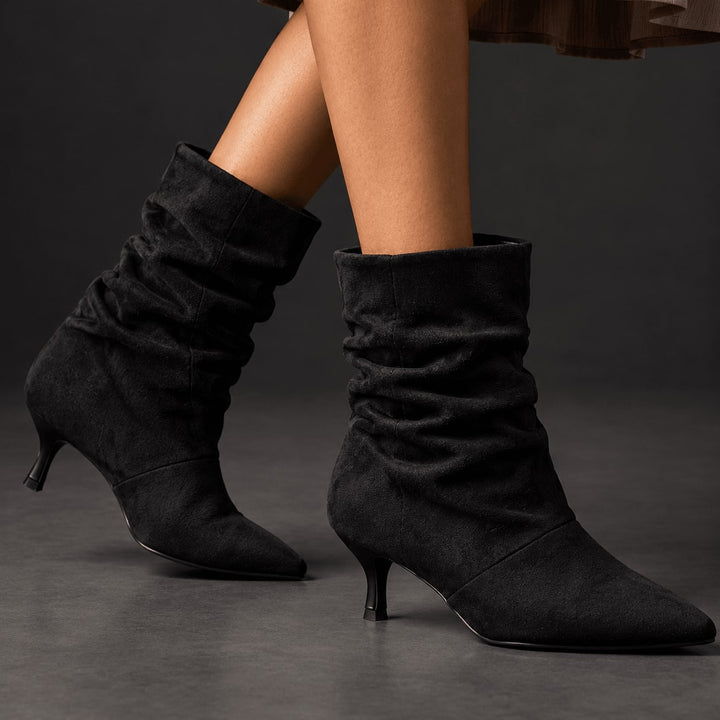 Lacey | Women's Slouch Kitten Heel Boots
