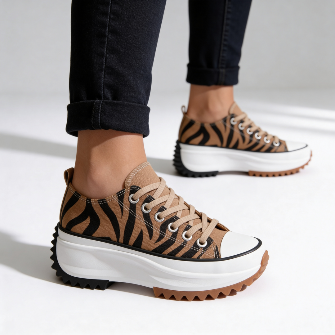 Robyn | Women's Tiger Print Platform Sneakers