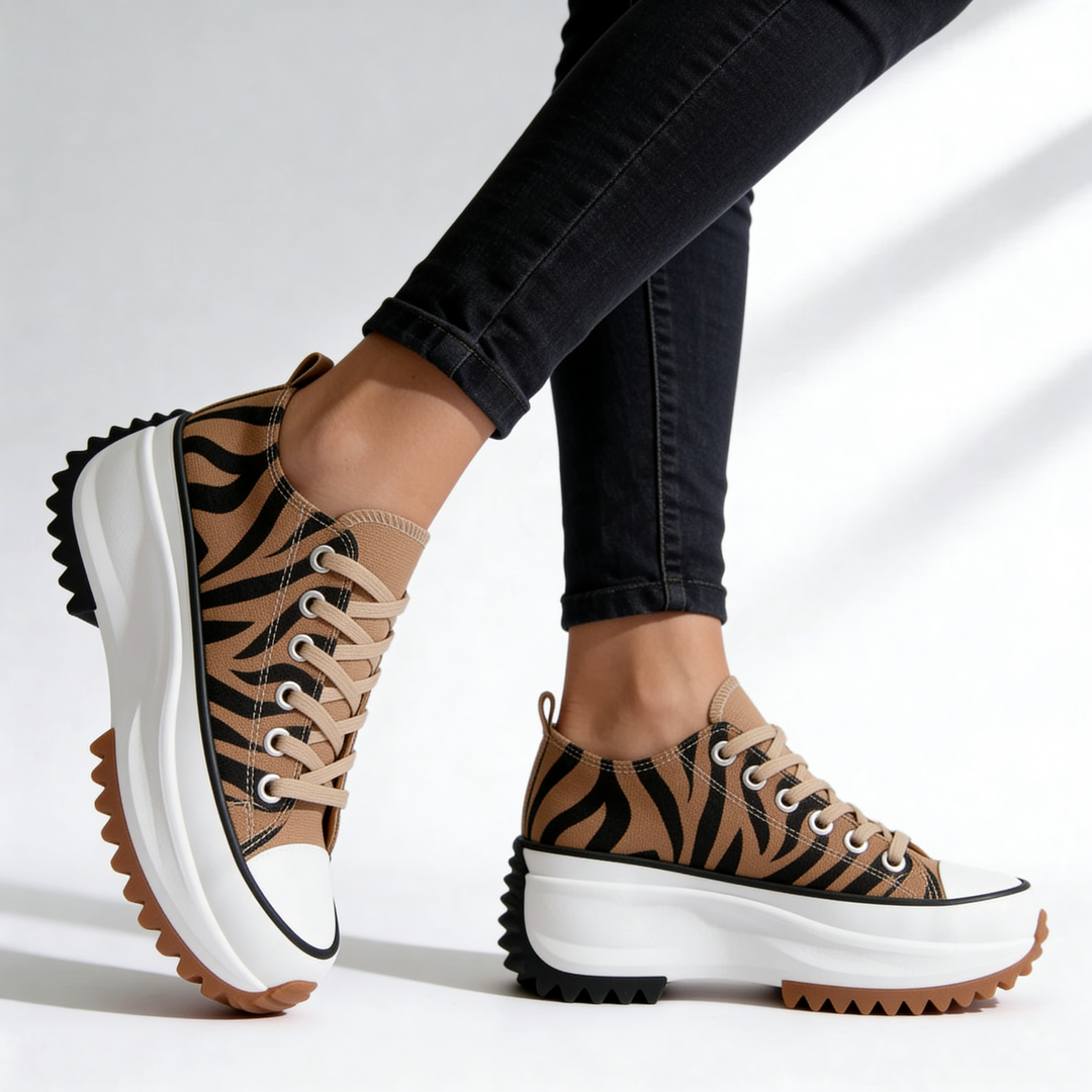 Robyn | Women's Tiger Print Platform Sneakers