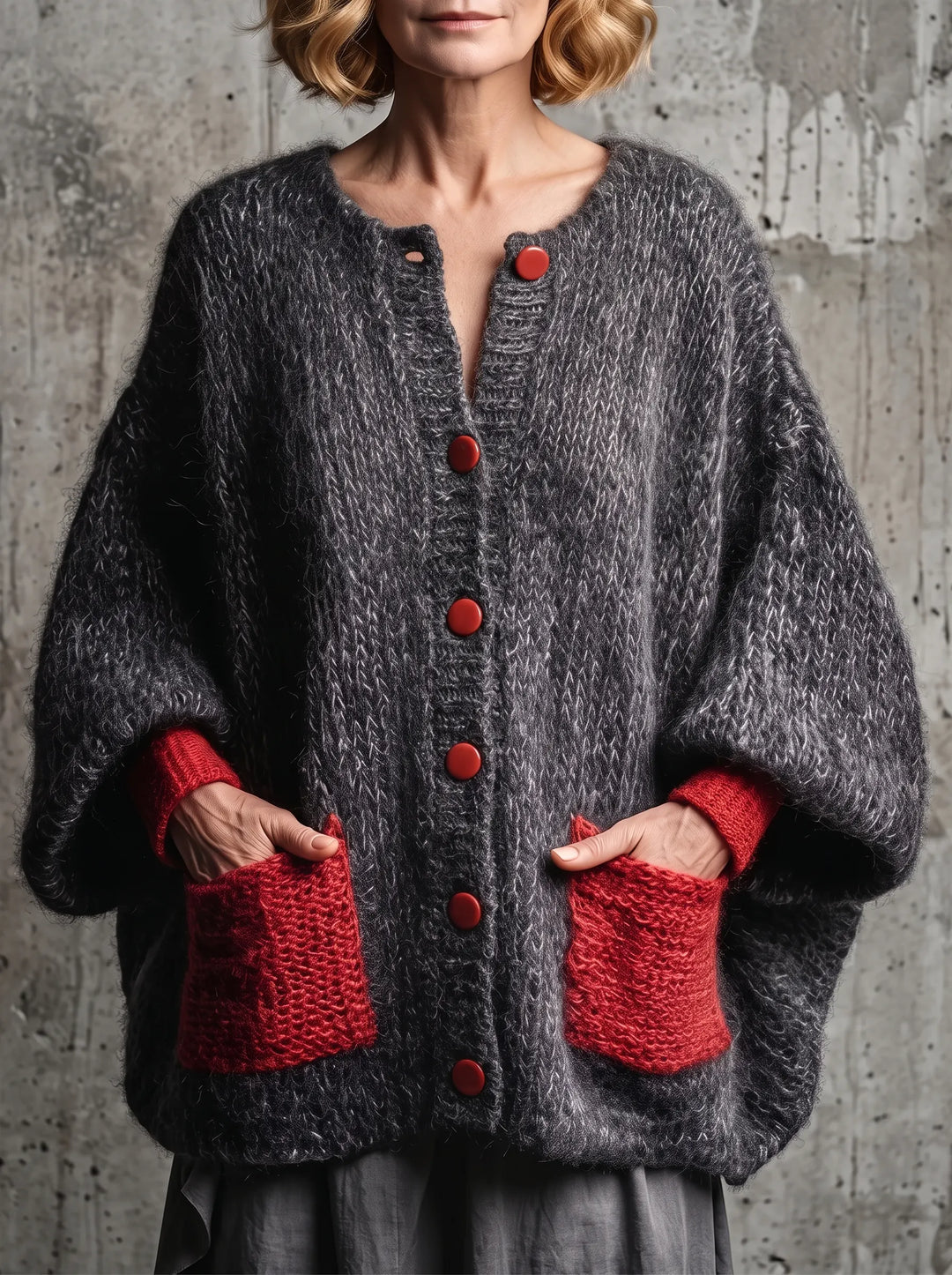 Leslie | Women's Textured Knit Color Block Cardigan