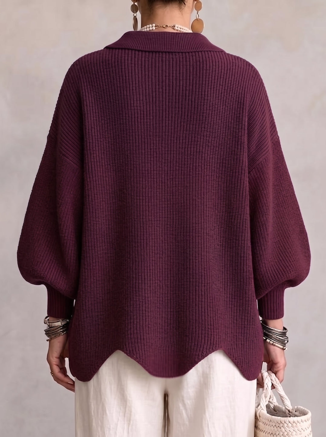 Gabrielle | Women's Oversized Collared Button Cardigan