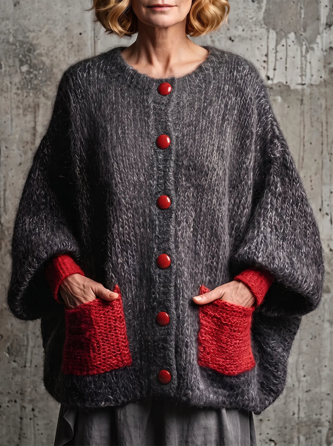 Leslie | Women's Textured Knit Color Block Cardigan