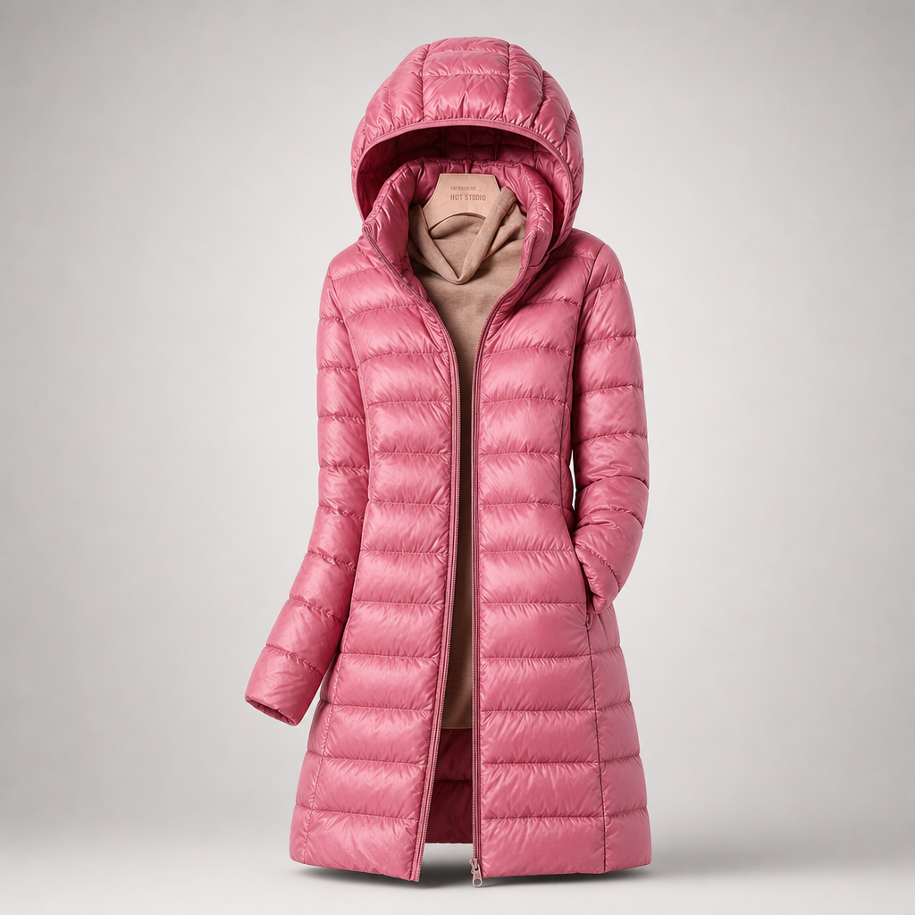 Lindsay | Women's Quilted Longline Hooded Puffer Jacket
