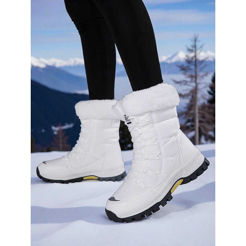 Kerry | Women's Fur-Trimmed Lace-Up Snow Boots