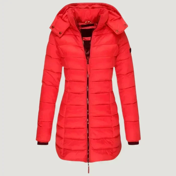 Brooke | Women's Quilted Longline Hooded Coat