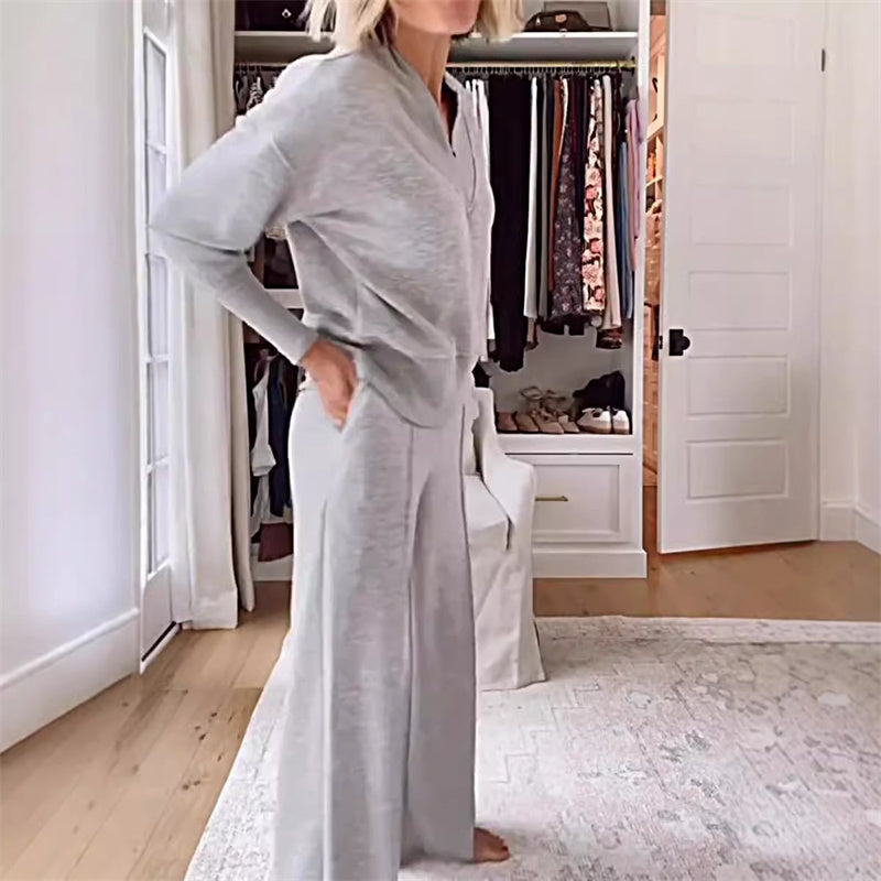 Carole | Women's Knitted Top and Pants Set
