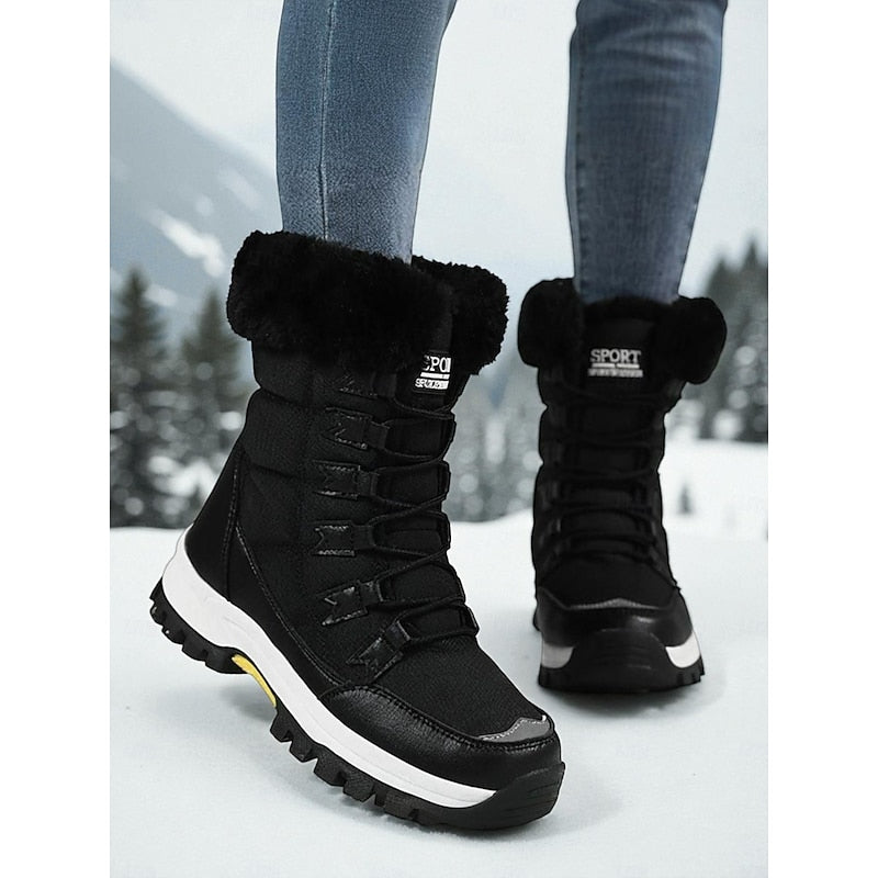 Kerry | Women's Fur-Trimmed Lace-Up Snow Boots