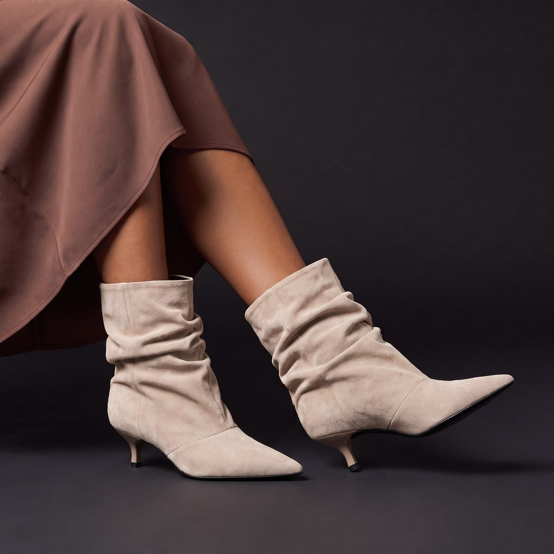 Lacey | Women's Slouch Kitten Heel Boots