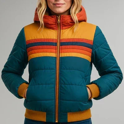 Kayla | Women's Color Block Striped Puffer Jacket